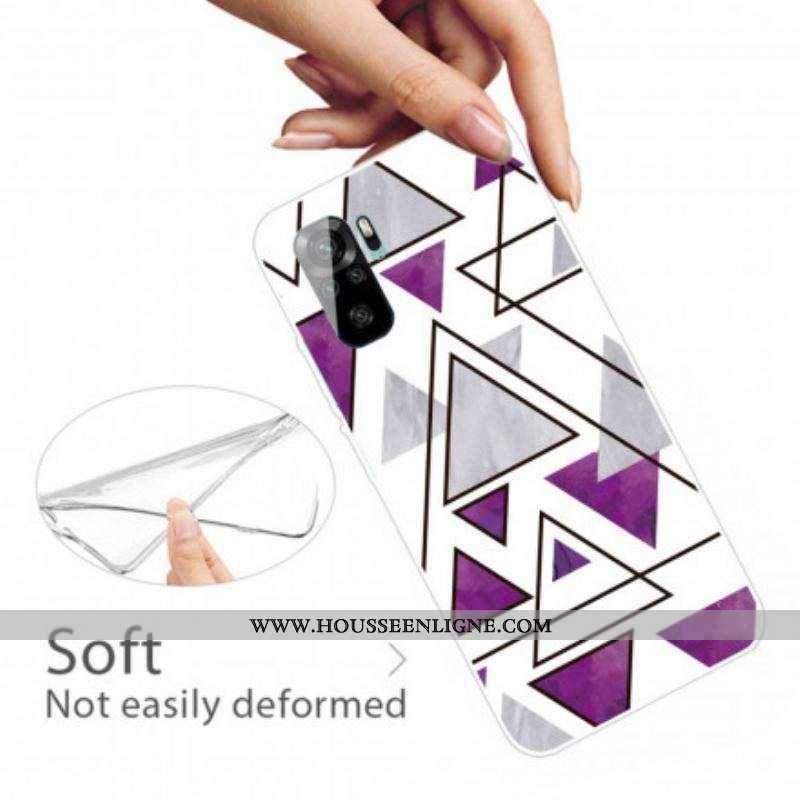 Coque Xiaomi Redmi Note 10/10S/Poco M5s Marbre Triangles