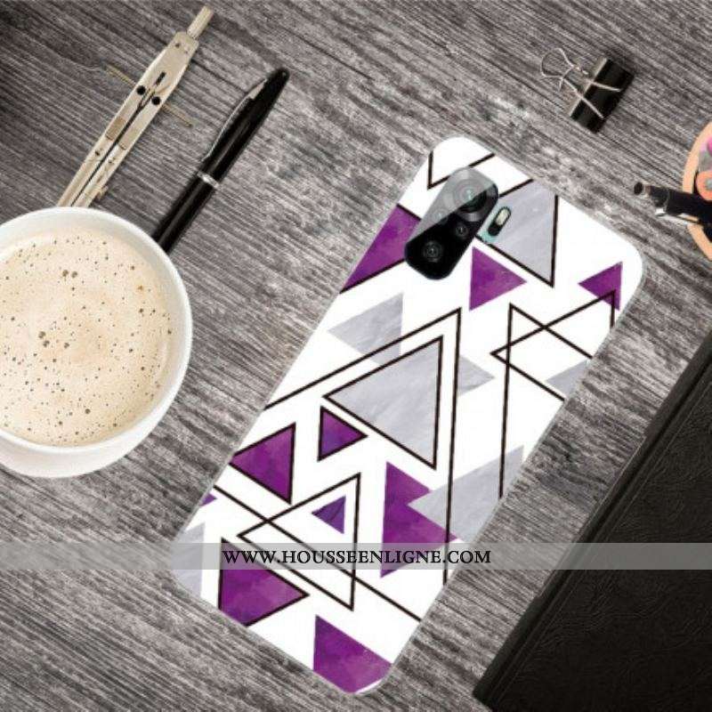 Coque Xiaomi Redmi Note 10/10S/Poco M5s Marbre Triangles