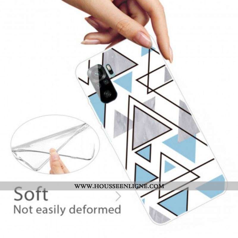 Coque Xiaomi Redmi Note 10/10S/Poco M5s Marbre Triangles