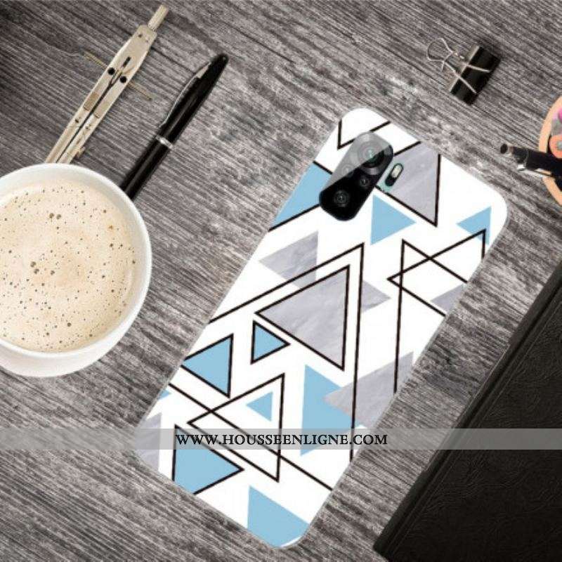 Coque Xiaomi Redmi Note 10/10S/Poco M5s Marbre Triangles