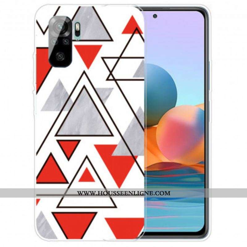 Coque Xiaomi Redmi Note 10/10S/Poco M5s Marbre Triangles