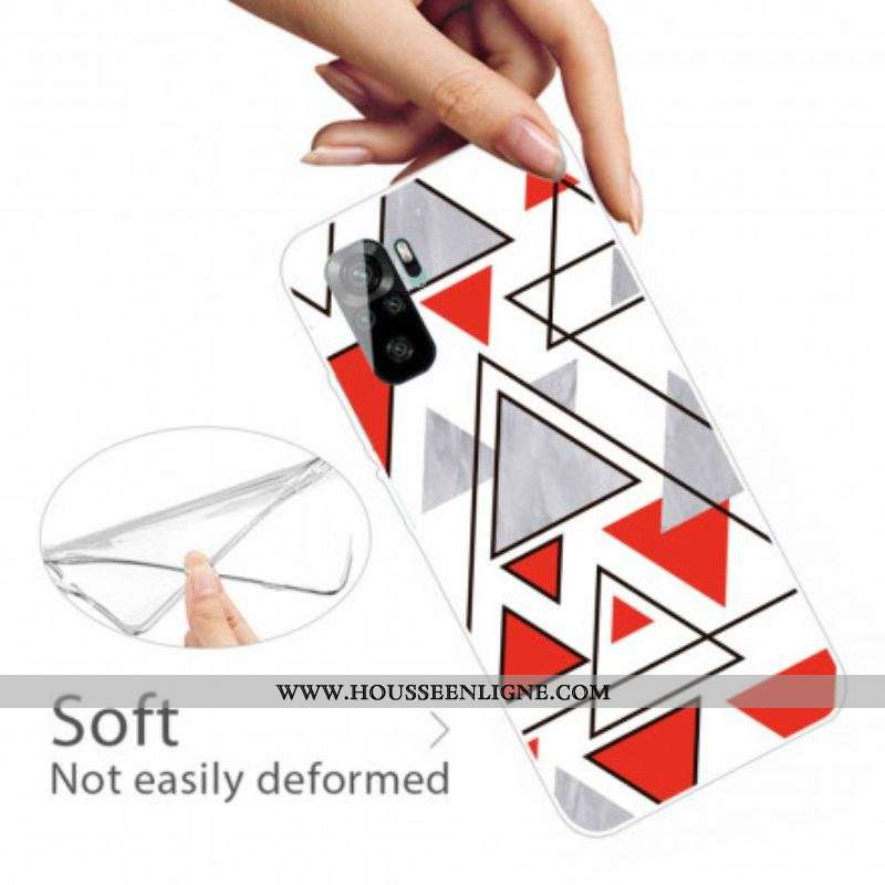 Coque Xiaomi Redmi Note 10/10S/Poco M5s Marbre Triangles