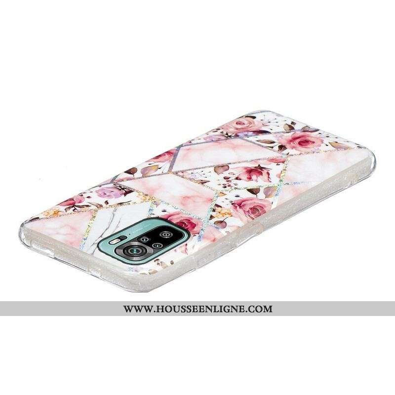 Coque Xiaomi Redmi Note 10/10S/Poco M5s Marbrée Fleurs