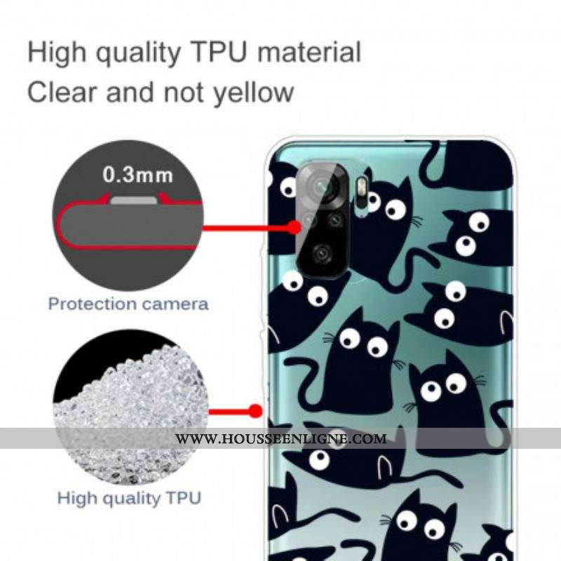 Coque Xiaomi Redmi Note 10/10S/Poco M5s Multiples Chats Noirs