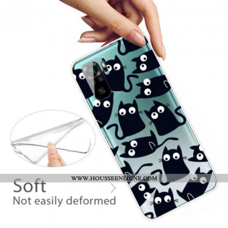 Coque Xiaomi Redmi Note 10/10S/Poco M5s Multiples Chats Noirs