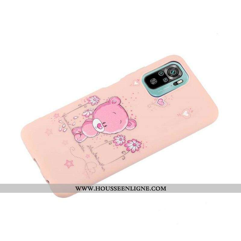 Coque Xiaomi Redmi Note 10/10S/Poco M5s Ourson avec Lanière