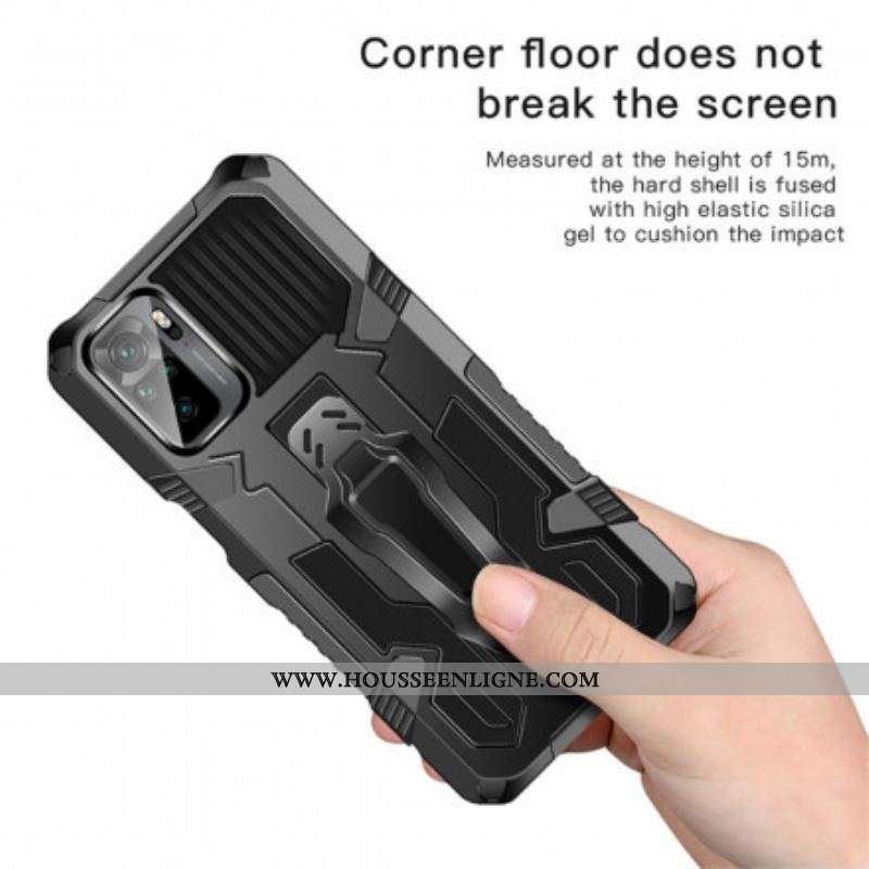 Coque Xiaomi Redmi Note 10/10S/Poco M5s Robot avec Pince Ceinture