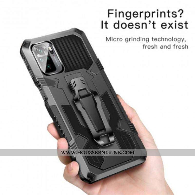 Coque Xiaomi Redmi Note 10/10S/Poco M5s Robot avec Pince Ceinture