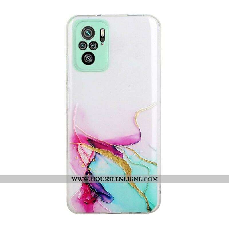 Coque Xiaomi Redmi Note 10/10S/Poco M5s Silicone Effet Marbré