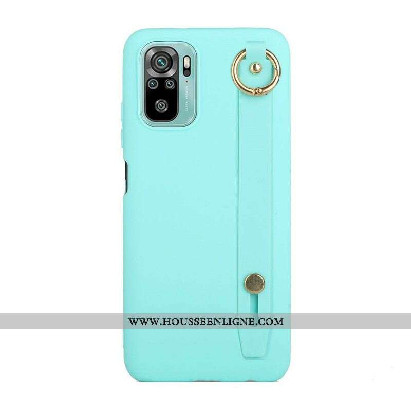 Coque Xiaomi Redmi Note 10/10S/Poco M5s Silicone avec Sangle Support