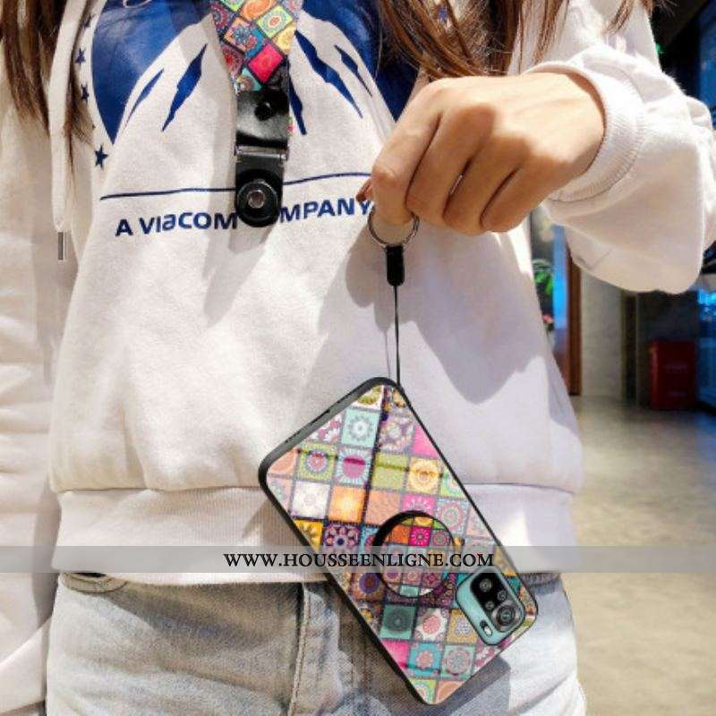 Coque Xiaomi Redmi Note 10/10S/Poco M5s Support Magnétique Patchwork