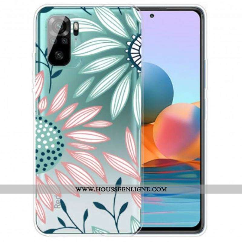 Coque Xiaomi Redmi Note 10/10S/Poco M5s Transparente Une Fleur