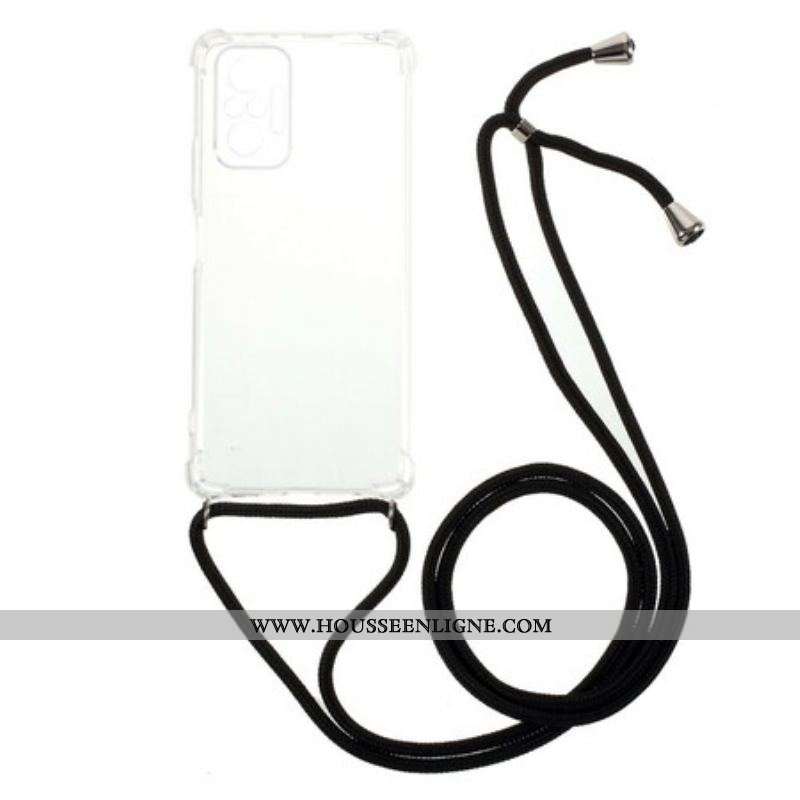 Coque Xiaomi Redmi Note 10/10S/Poco M5s Transparente avec Cordon