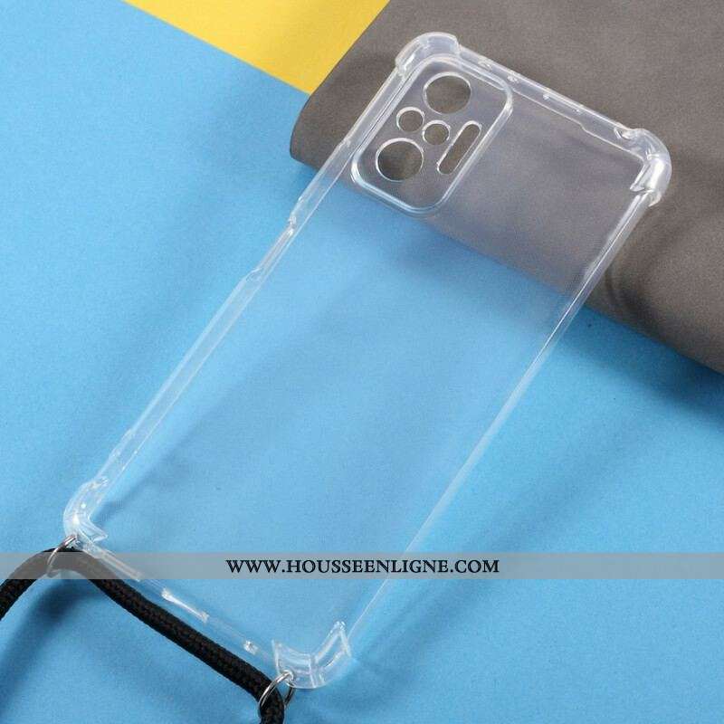 Coque Xiaomi Redmi Note 10/10S/Poco M5s Transparente avec Cordon