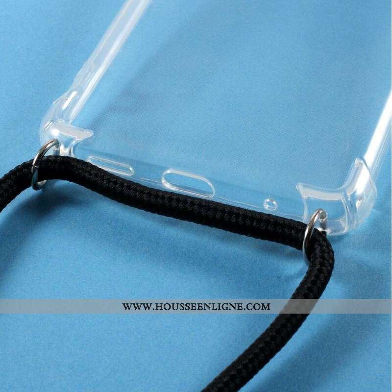 Coque Xiaomi Redmi Note 10/10S/Poco M5s Transparente avec Cordon