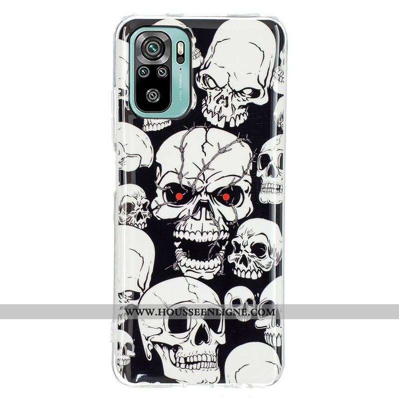 Coque Xiaomi Redmi Note 10/10S/Poco M5s Têtes de Mort Fluorescente