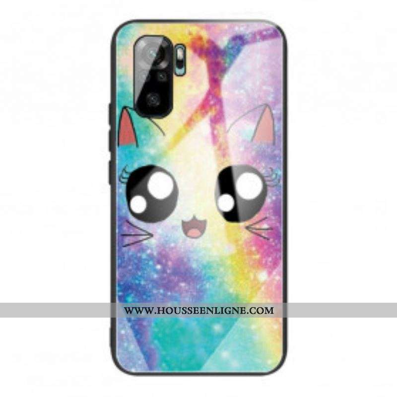 Coque Xiaomi Redmi Note 10/10S/Poco M5s Verre Trempé Chat