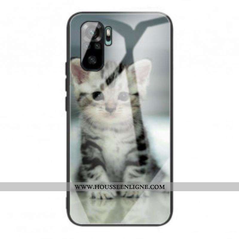 Coque Xiaomi Redmi Note 10/10S/Poco M5s Verre Trempé Chaton
