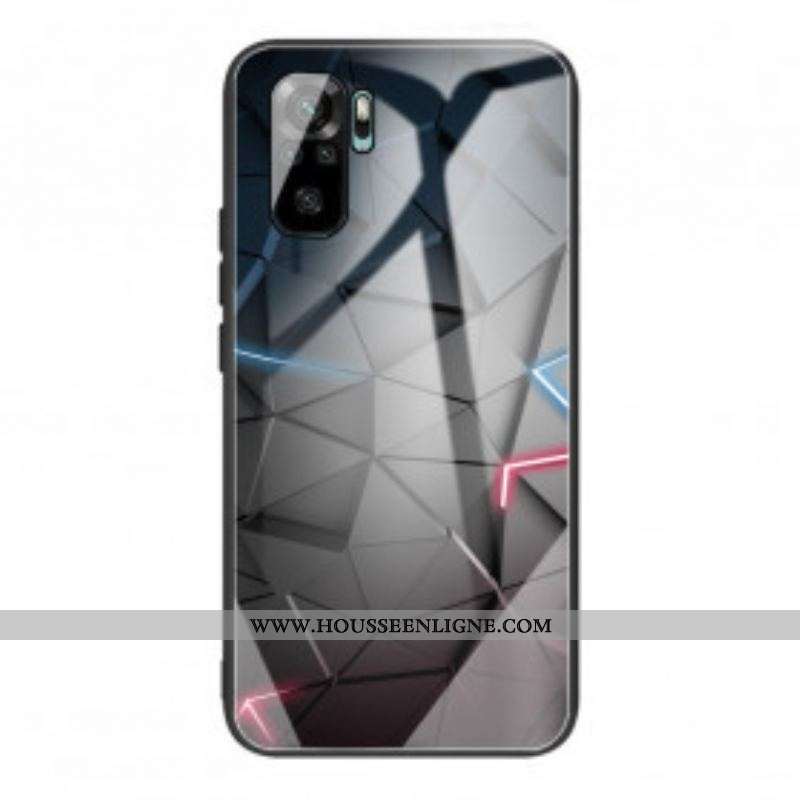 Coque Xiaomi Redmi Note 10/10S/Poco M5s Verre Trempé Géométrie
