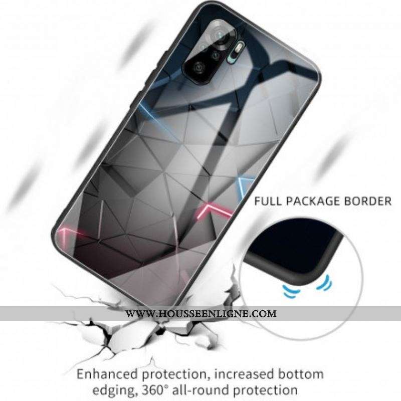 Coque Xiaomi Redmi Note 10/10S/Poco M5s Verre Trempé Géométrie