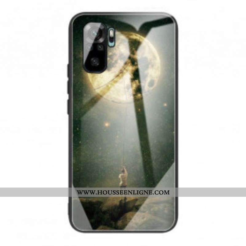 Coque Xiaomi Redmi Note 10/10S/Poco M5s Verre Trempé Homme à la Lune