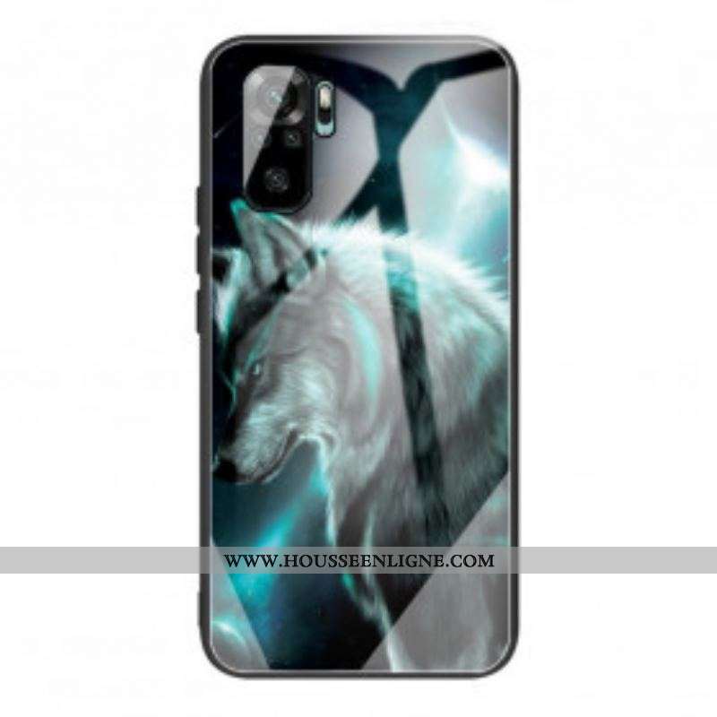 Coque Xiaomi Redmi Note 10/10S/Poco M5s Verre Trempé Loup