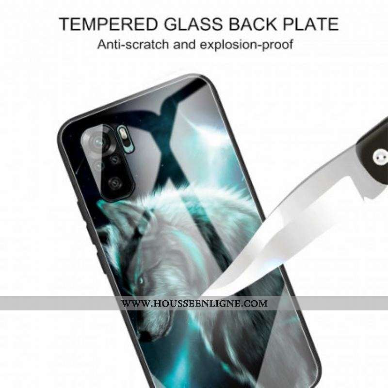 Coque Xiaomi Redmi Note 10/10S/Poco M5s Verre Trempé Loup