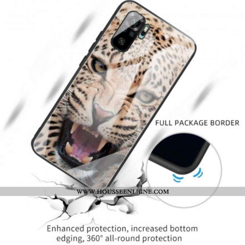 Coque Xiaomi Redmi Note 10/10S/Poco M5s Verre Trempé Léopard