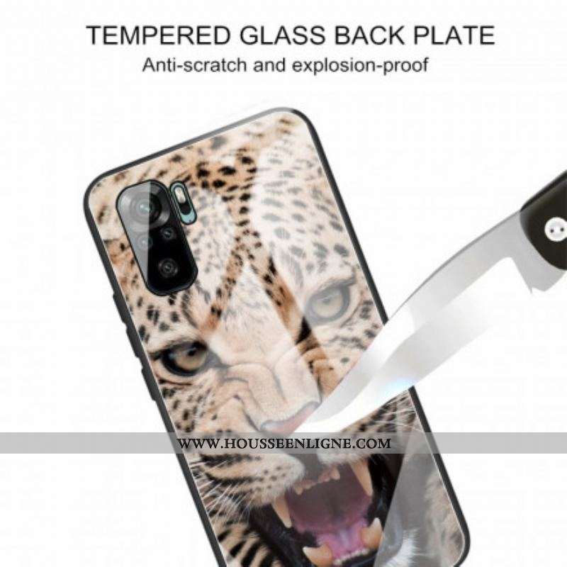 Coque Xiaomi Redmi Note 10/10S/Poco M5s Verre Trempé Léopard