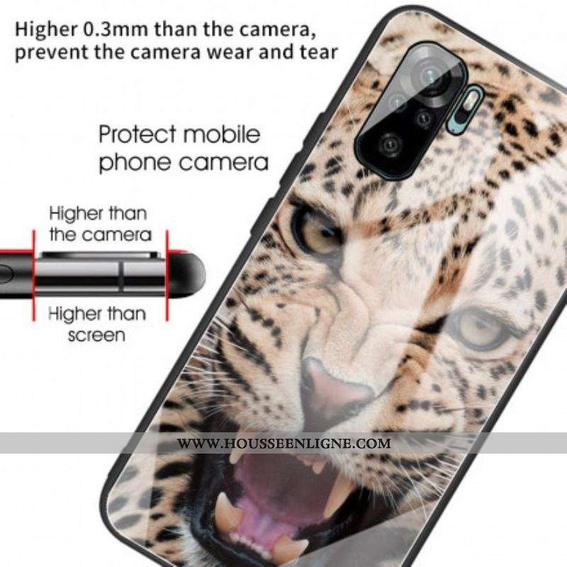 Coque Xiaomi Redmi Note 10/10S/Poco M5s Verre Trempé Léopard