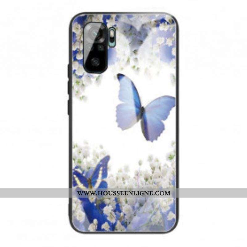 Coque Xiaomi Redmi Note 10/10S/Poco M5s Verre Trempé Papillons Design