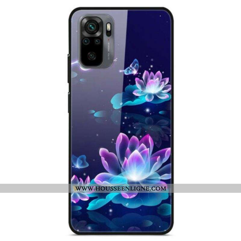 Coque Xiaomi Redmi Note 10/10S/Poco M5s Verre trempé Nénuphars