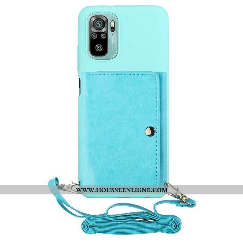 Coque Xiaomi Redmi Note 10/10S/Poco M5s à Bandoulière Porte-cartes