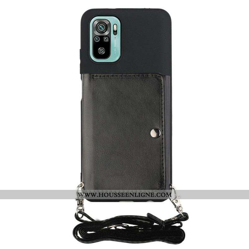 Coque Xiaomi Redmi Note 10/10S/Poco M5s à Bandoulière Porte-cartes