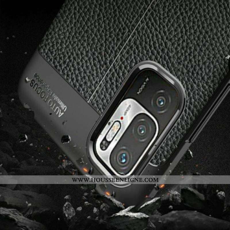 Coque Xiaomi Redmi Note 10 5G / Poco M3 Pro 5G Effet Cuir Litchi Double line