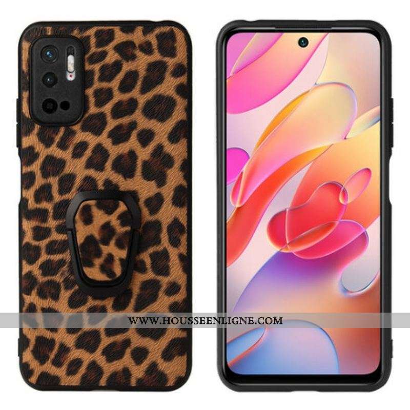Coque Xiaomi Redmi Note 10 5G / Poco M3 Pro 5G Léopard Anneau-Support