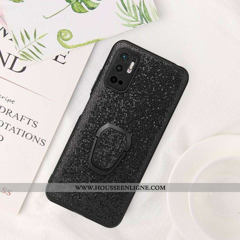Coque Xiaomi Redmi Note 10 5G / Poco M3 Pro 5G Paillettes Anneau-Support