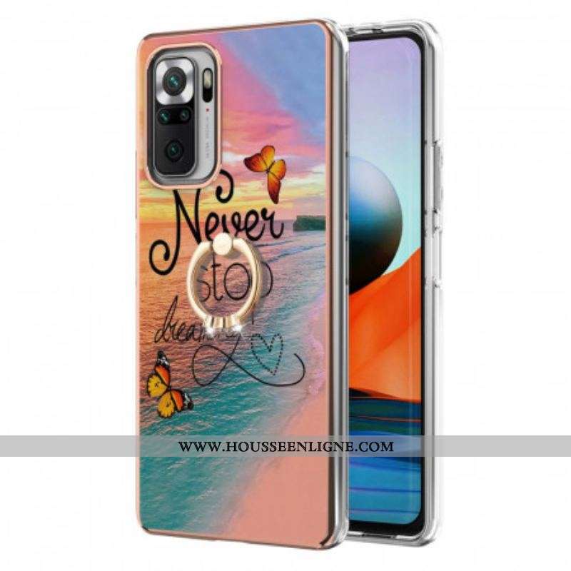 Coque Xiaomi Redmi Note 10 Pro Anneau-Support Never Stop Dreaming