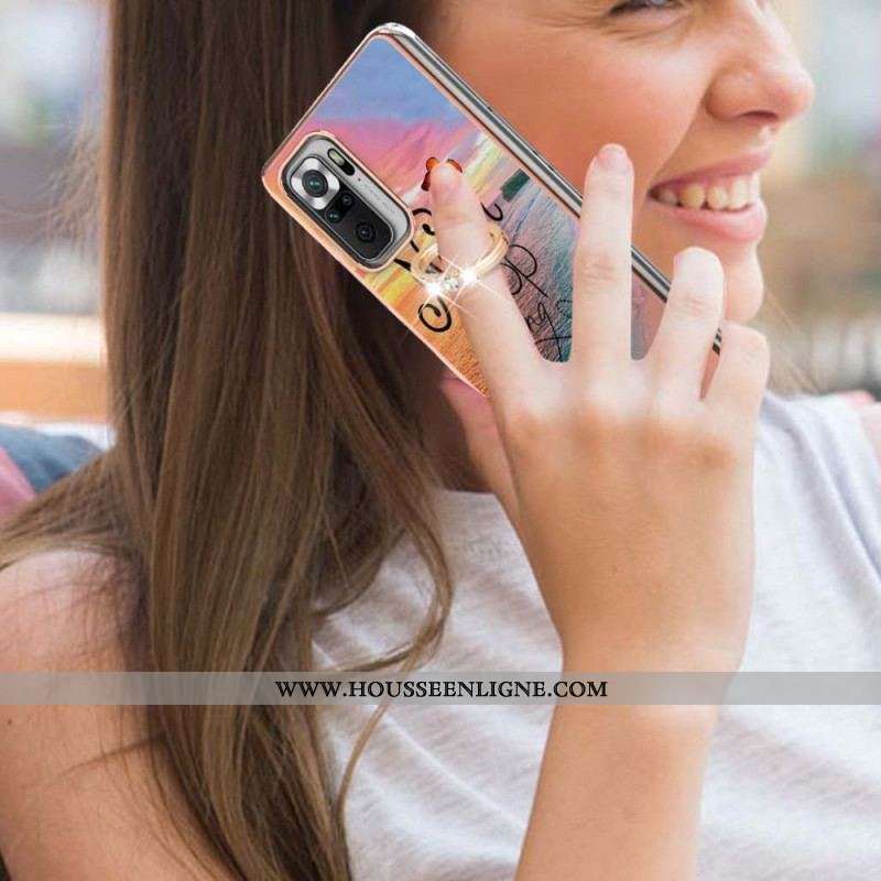 Coque Xiaomi Redmi Note 10 Pro Anneau-Support Never Stop Dreaming