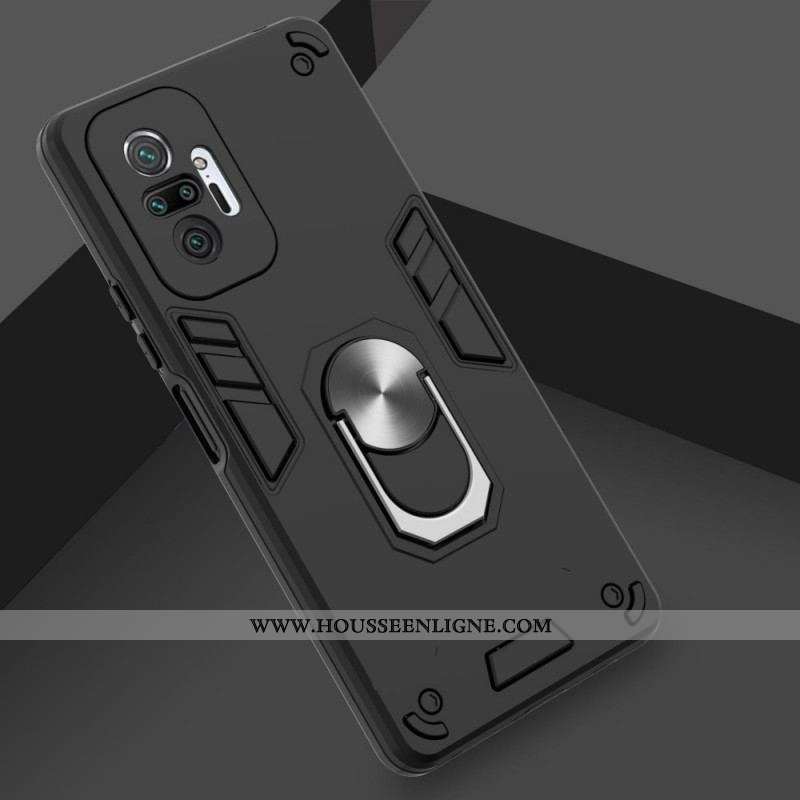 Coque Xiaomi Redmi Note 10 Pro Détachable Anneau-Support Métallisée