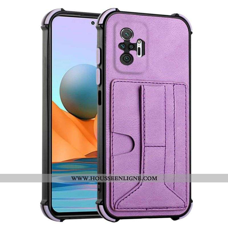 Coque Xiaomi Redmi Note 10 Pro Effet Cuir Avec Porte Cartes et Sangle