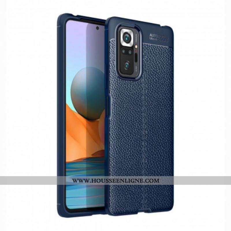 Coque Xiaomi Redmi Note 10 Pro Effet Cuir Litchi Double line