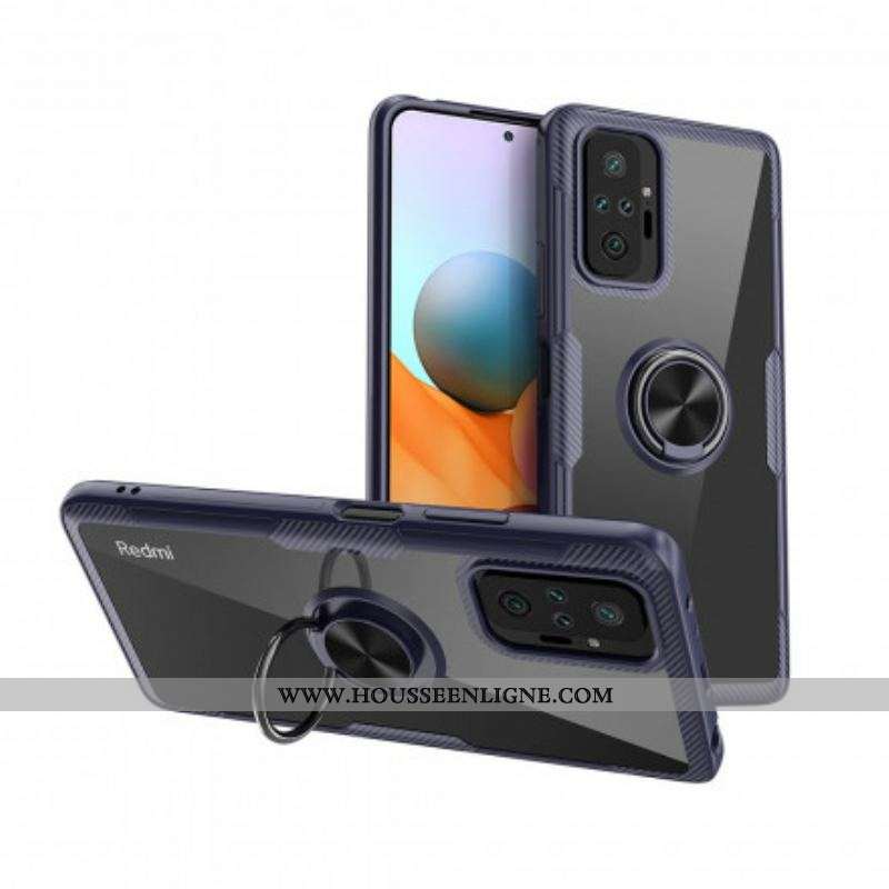 Coque Xiaomi Redmi Note 10 Pro Fibre Carbone Anneau Métallique