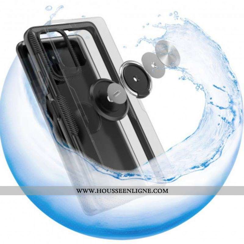 Coque Xiaomi Redmi Note 10 Pro Fibre Carbone Anneau Métallique