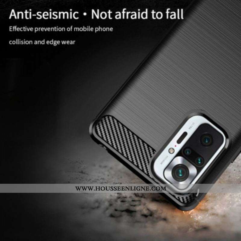 Coque Xiaomi Redmi Note 10 Pro Fibre Carbone Brossée Mofi