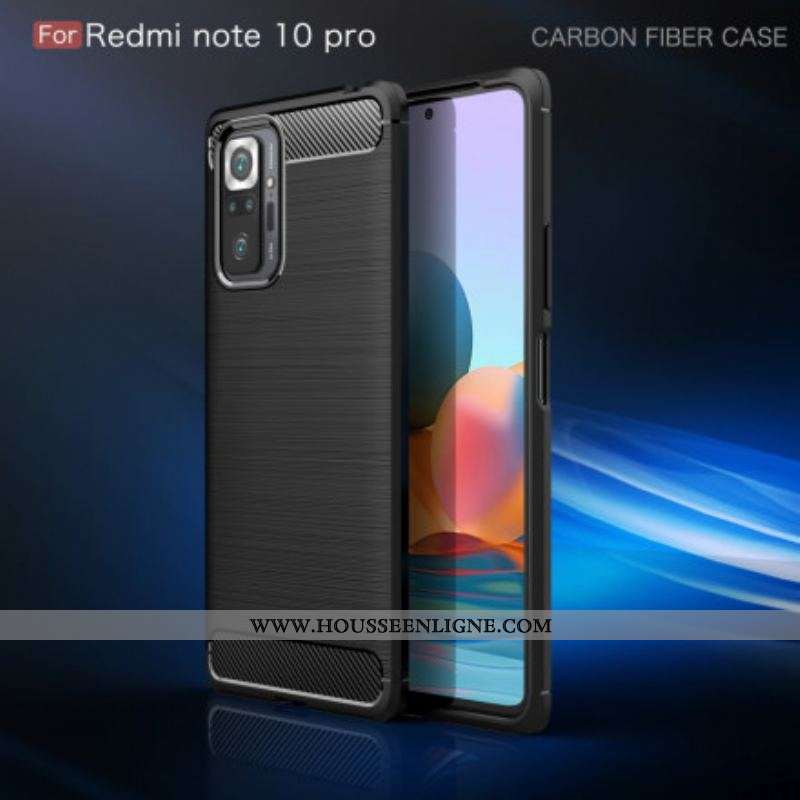 Coque Xiaomi Redmi Note 10 Pro Fibre Carbone Brossée