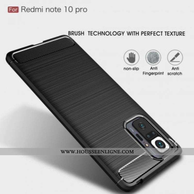 Coque Xiaomi Redmi Note 10 Pro Fibre Carbone Brossée