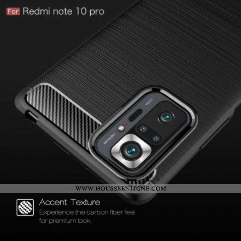 Coque Xiaomi Redmi Note 10 Pro Fibre Carbone Brossée