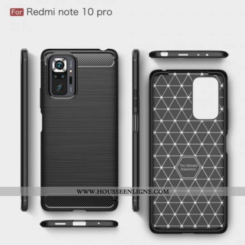 Coque Xiaomi Redmi Note 10 Pro Fibre Carbone Brossée