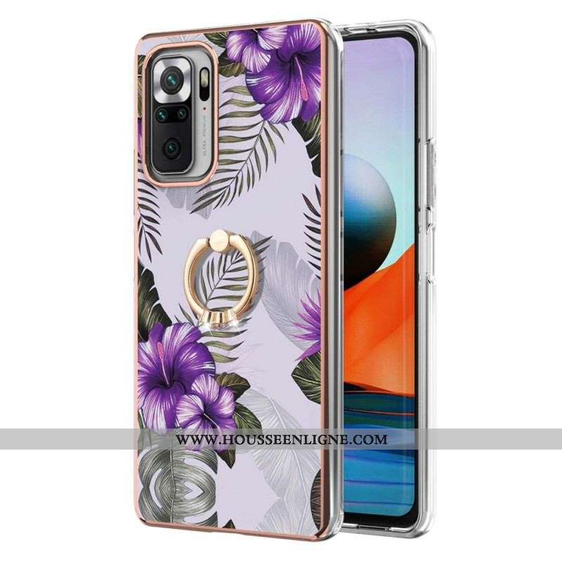 Coque Xiaomi Redmi Note 10 Pro Fleurs Anneau-Support